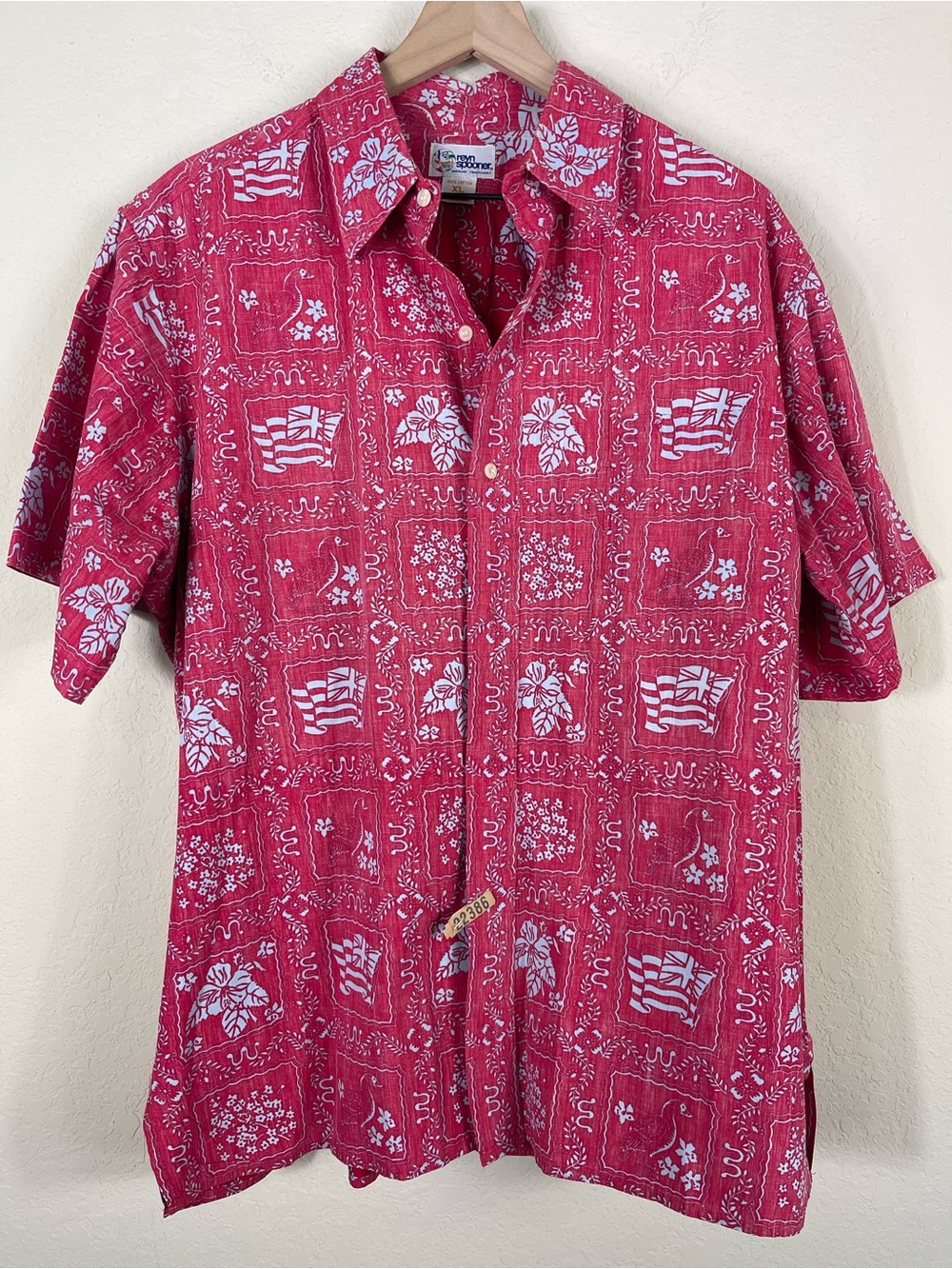 Vintage Reyn Spooner Hawaiian Button Down Short Sleeve Shirt Red Size XL